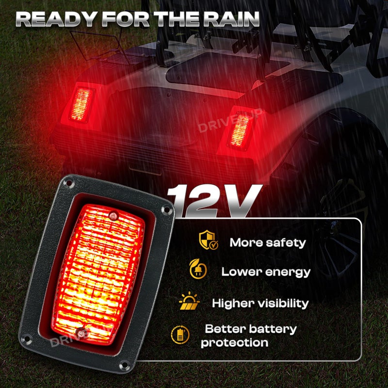 Drive-up مجموعة أضواء خلفية LED للقيادة المباشرة لسيارة النادي DS 1982 فما فوق لعربة الجولف مع 3 أسلاك أضواء خلفية لسيارة النادي OEM1017035 - Image 2